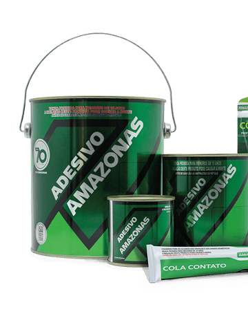 Latas verdes de la línea Adesivo Amazonas